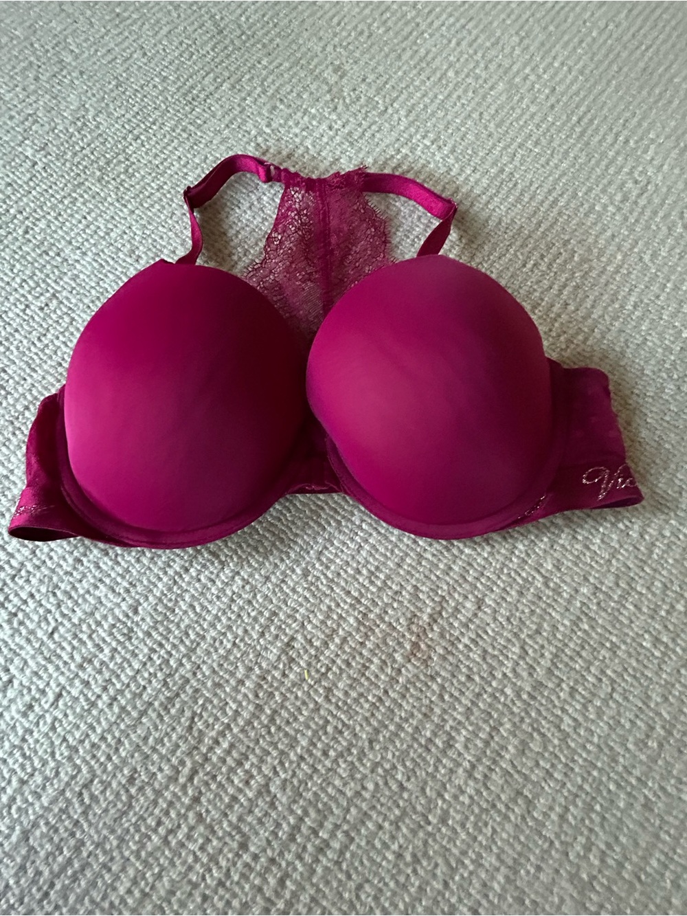 Vici Magenta Molded Racerback Bra with Lace